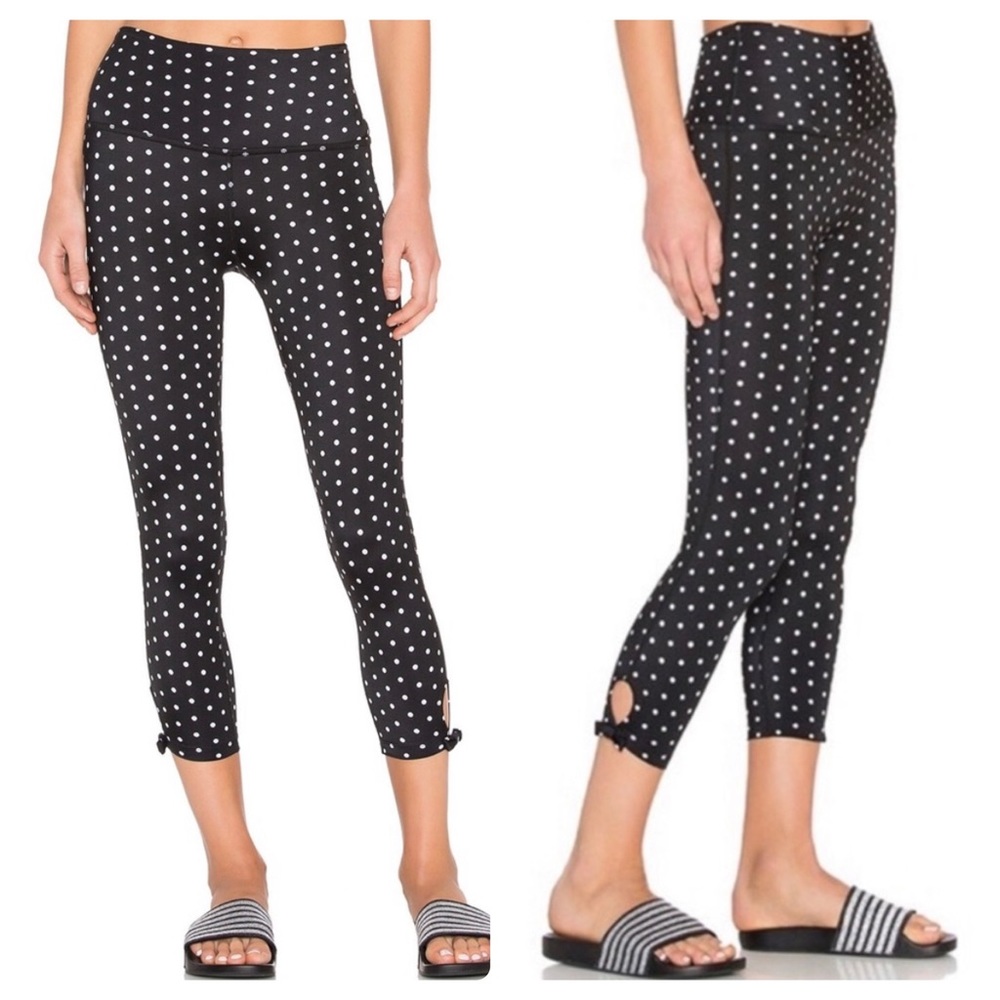 EUC Beyond Yoga x Kate Spade High Waist Bow Legging in Polka Dot - Picture 1 of 6